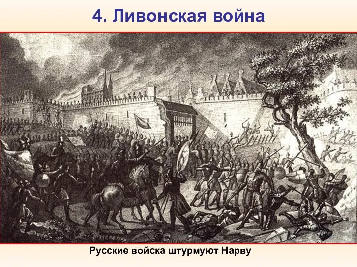 4. Ливонская война Ливо́нская война́ (1558-1583) велась Царством Русским за территории