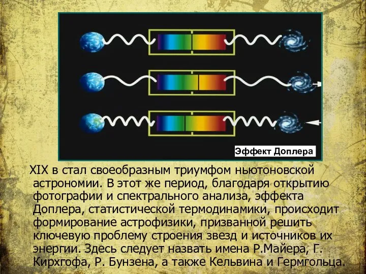 XIX в стал своеобразным триумфом ньютоновской астрономии. В этот же период,