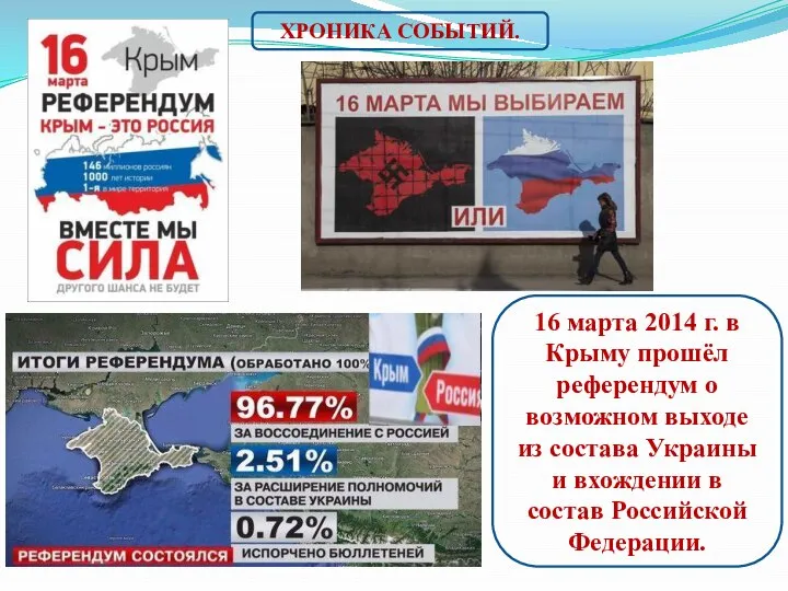 16 марта 2014 г. в Крыму прошёл референдум о возможном выходе