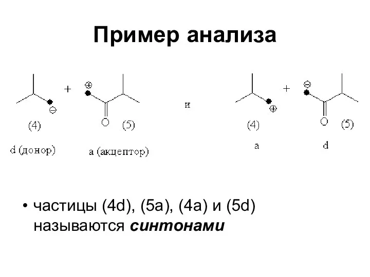 Пример анализа частицы (4d), (5a), (4a) и (5d) называются синтонами