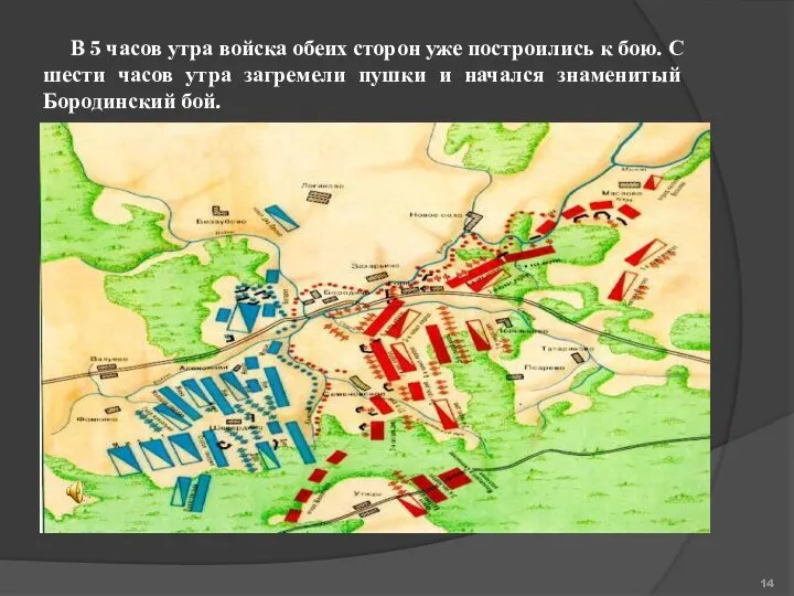 В 5 часов утра войска обеих сторон уже построились к бою.