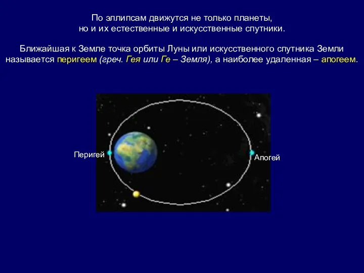 По эллипсам движутся не только планеты, но и их естественные и