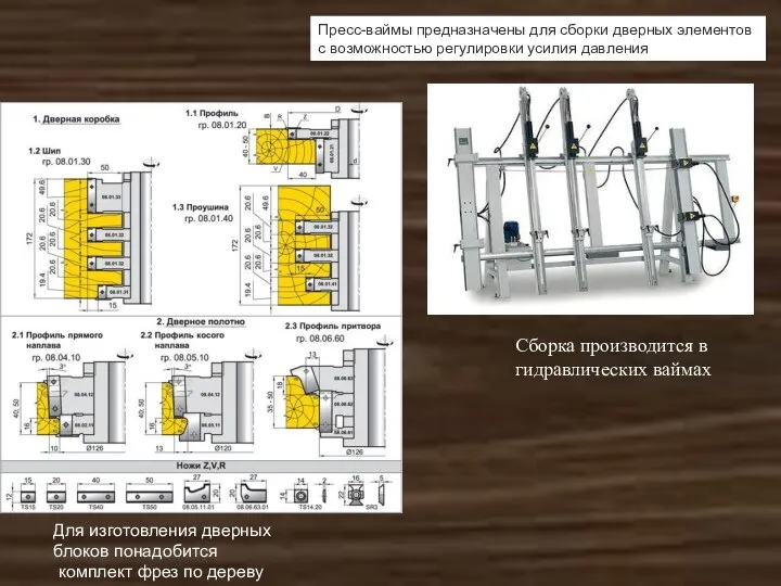 Пресс-ваймы предназначены для сборки дверных элементов с возможностью регулировки усилия давления