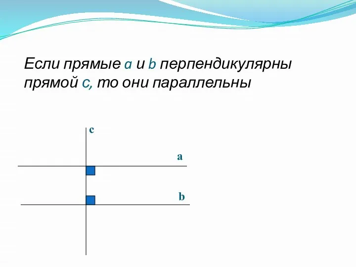 Если прямые a и b перпендикулярны прямой с, то они параллельны с а b