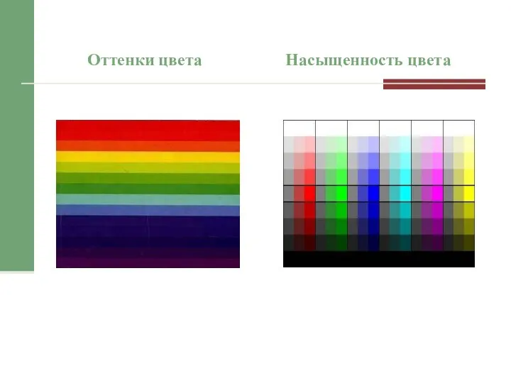 Оттенки цвета Насыщенность цвета