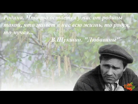 Родина. Что-то остается у нас от родины такой, что живет в