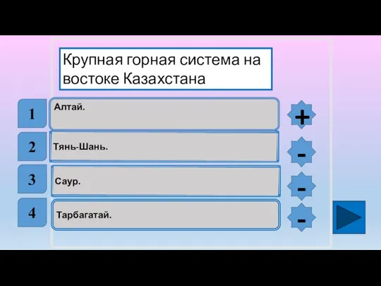 Алтай. Тянь-Шань. Саур. Тарбагатай. Крупная горная система на востоке Казахстана 1