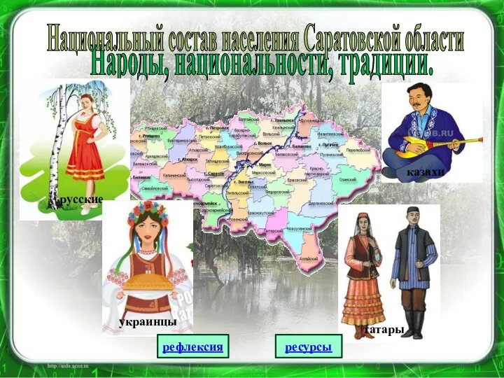 Народы, национальности, традиции. Национальный состав населения Саратовской области рефлексия ресурсы