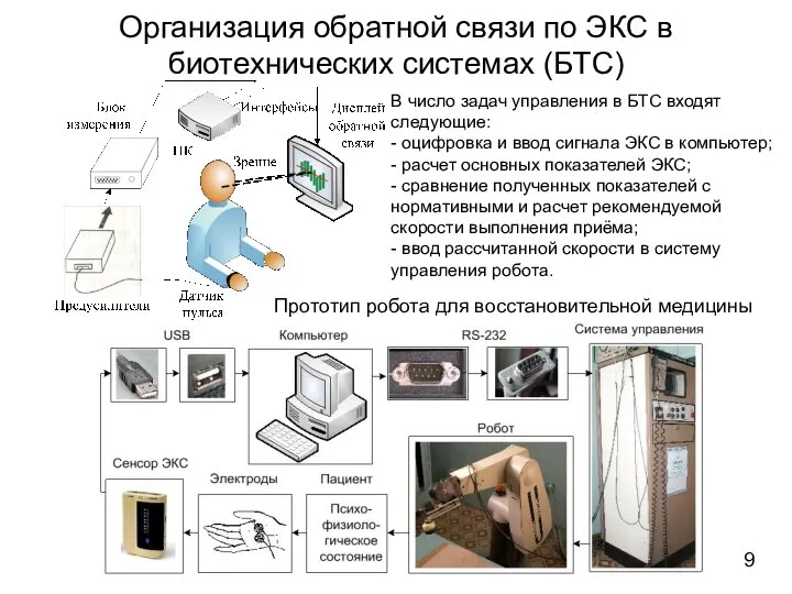 Организация обратной связи по ЭКС в биотехнических системах (БТС) В число