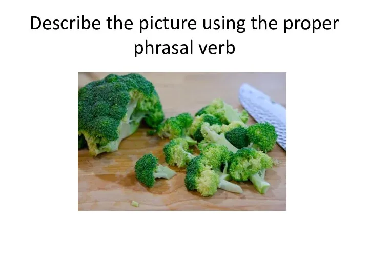 Describe the picture using the proper phrasal verb