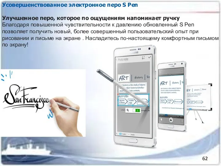 Усовершенствованное электронное перо S Pen Улучшенное перо, которое по ощущениям напоминает