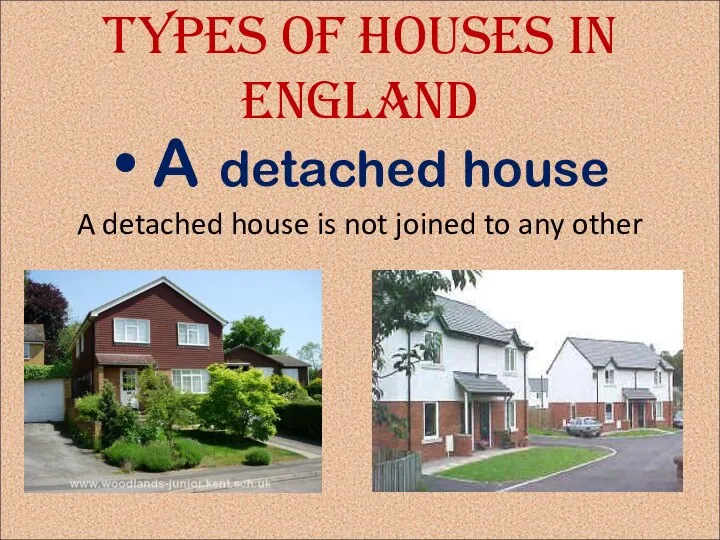 Types of houses in England A detached house A detached house