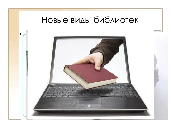 Новые виды библиотек Изменились информационные носители. Книга приняла другой вид. Всё