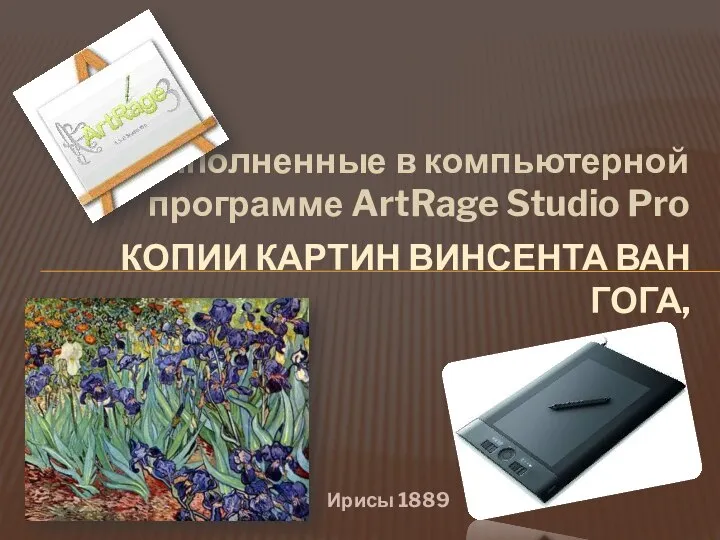 выполненные в компьютерной программе ArtRage Studio Pro Копии картин Винсента Ван Гога, Ирисы 1889