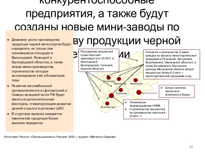 В ЦФО в период до 2030 года сохранятся крупные конкурентоспособные предприятия,