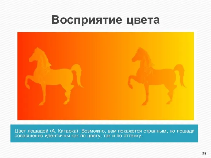 Восприятие цвета Цвет лошадей (А. Китаока): Возможно, вам покажется странным, но