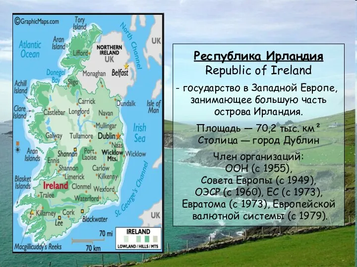 Республика Ирландия Republic of Ireland государство в Западной Европе, занимающее большую