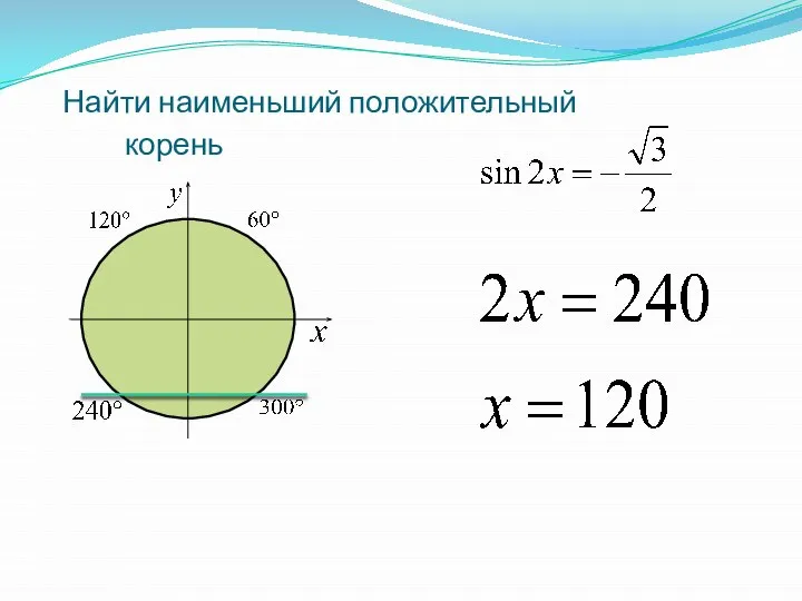 Найти наименьший положительный корень