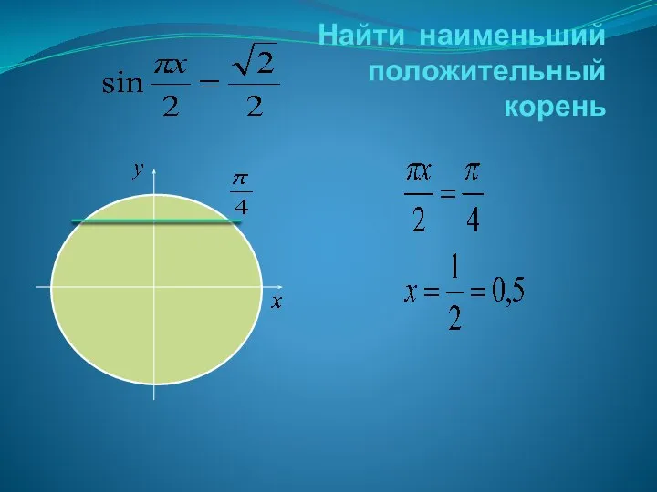 Найти наименьший положительный корень