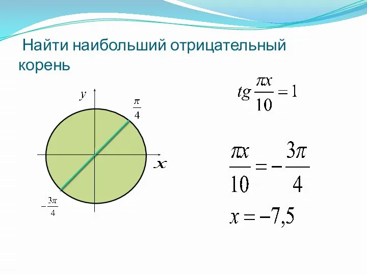 Найти наибольший отрицательный корень