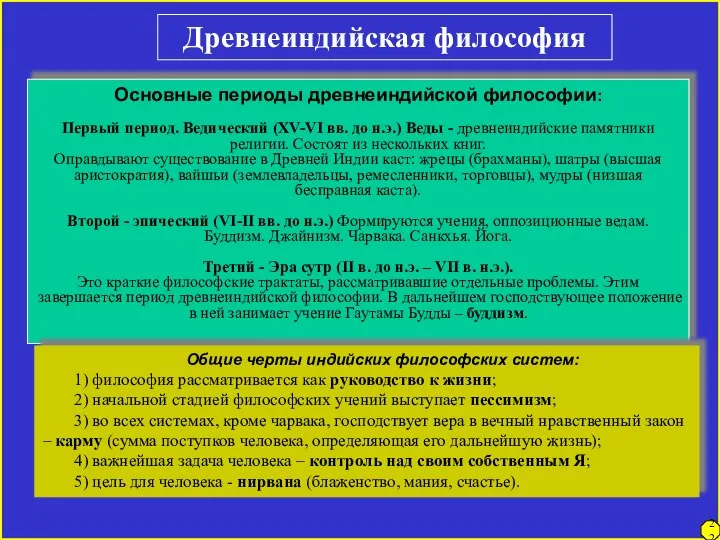 Основные периоды древнеиндийской философии: Первый период. Ведический (XV-VI вв. до н.э.)