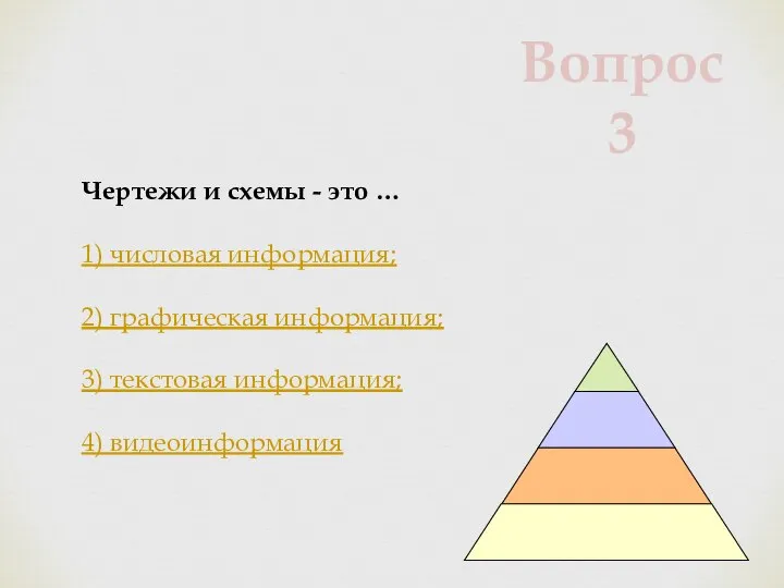 Чертежи и схемы - это … 1) числовая информация; 2) графическая