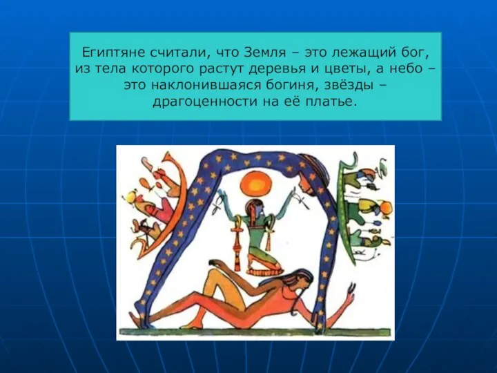 Египтяне считали, что Земля – это лежащий бог, из тела которого