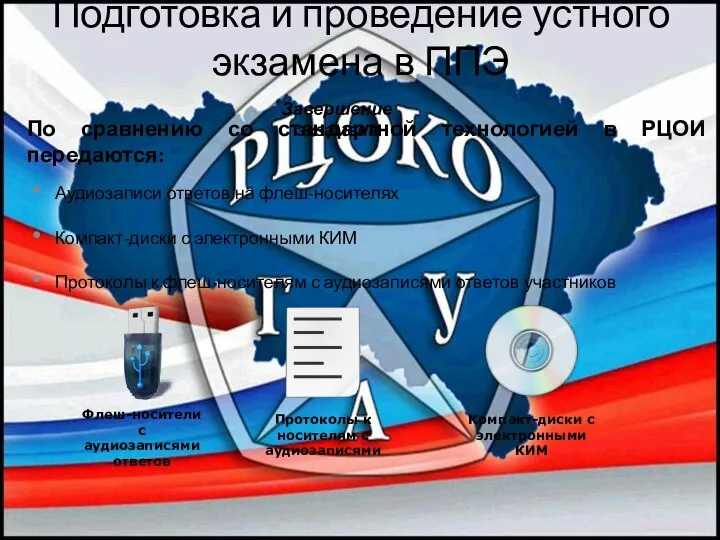 По сравнению со стандартной технологией в РЦОИ передаются: Аудиозаписи ответов на