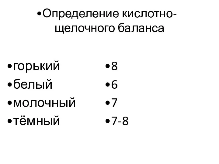 Определение кислотно-щелочного баланса