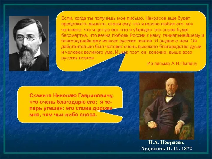 Н.А. Некрасов. Художник Н. Ге. 1872 Если, когда ты получишь мое