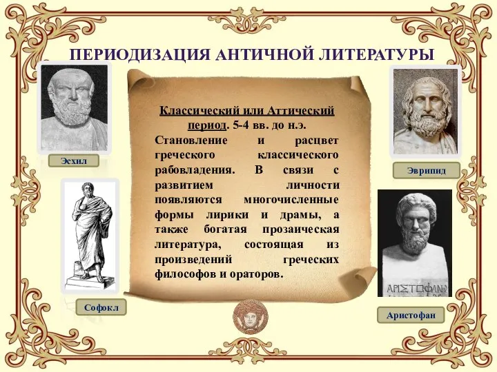 Классический или Аттический период. 5-4 вв. до н.э. Становление и расцвет