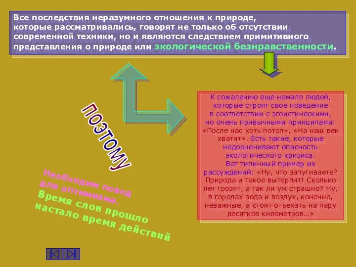 Все последствия неразумного отношения к природе, которые рассматривались, говорят не только