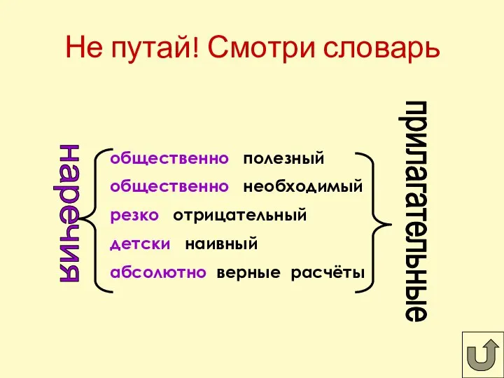 Не путай! Смотри словарь общественно полезный общественно необходимый резко отрицательный детски