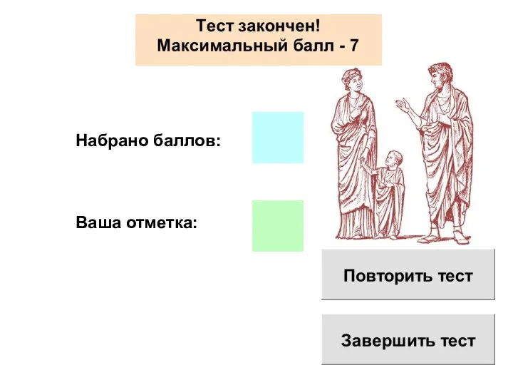 Набрано баллов: Ваша отметка: