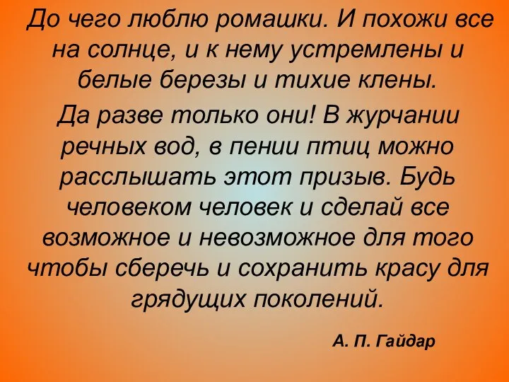 А. П. Гайдар До чего люблю ромашки. И похожи все на