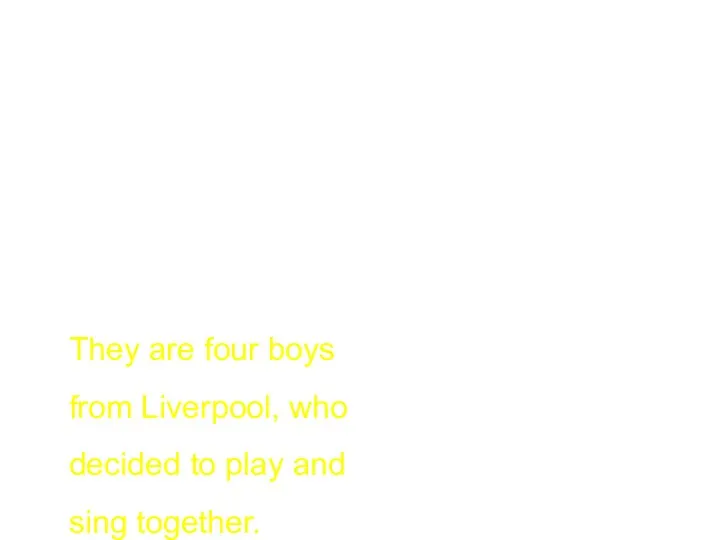 They are four boys from Liverpool, who decided to play and sing together.