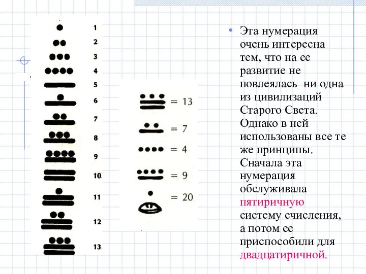 Эта нумерация очень интересна тем, что на ее развитие не повлеялась