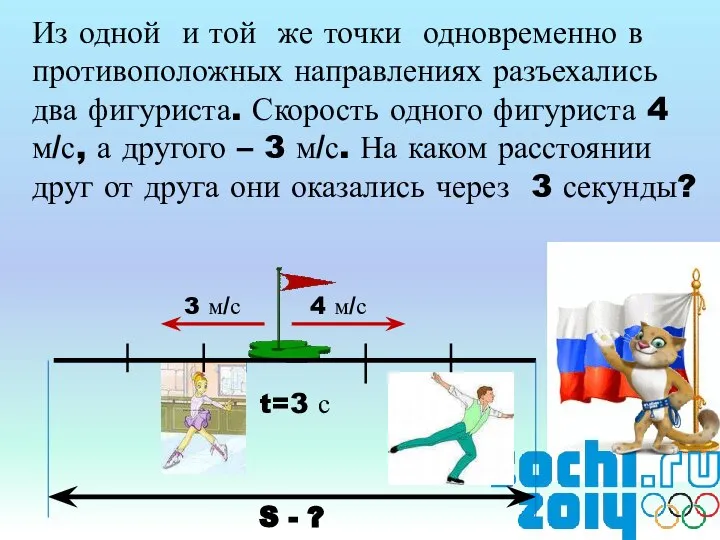 Из одной и той же точки одновременно в противоположных направлениях разъехались