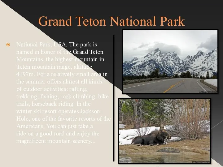 Grand Teton National Park National Park, USA. The park is named