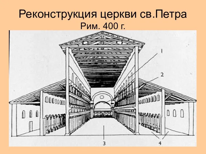 Реконструкция церкви св.Петра Рим. 400 г.