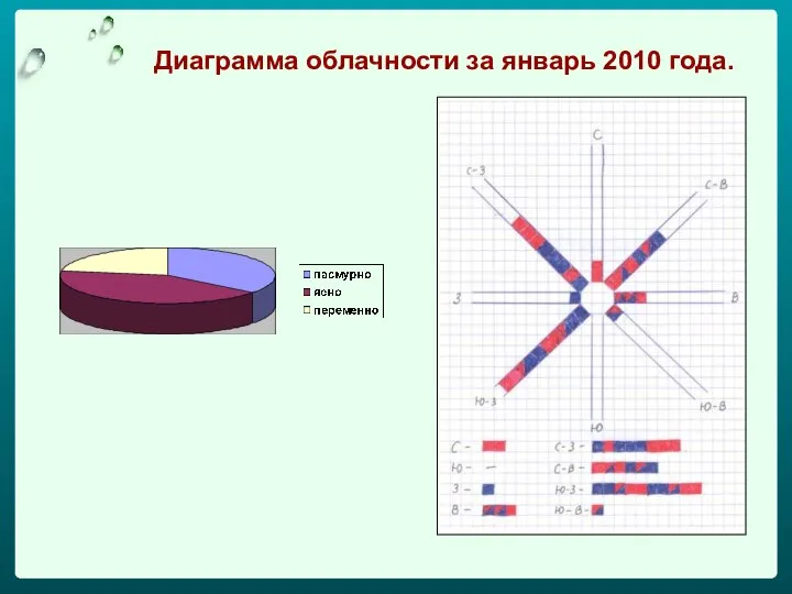 Диаграмма облачности за январь 2010 года.