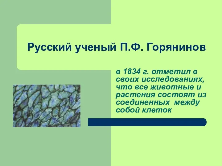 Русский ученый П.Ф. Горянинов в 1834 г. отметил в своих исследованиях,