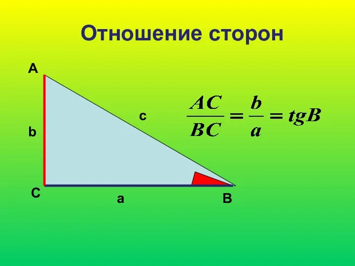 Отношение сторон А С В b c a