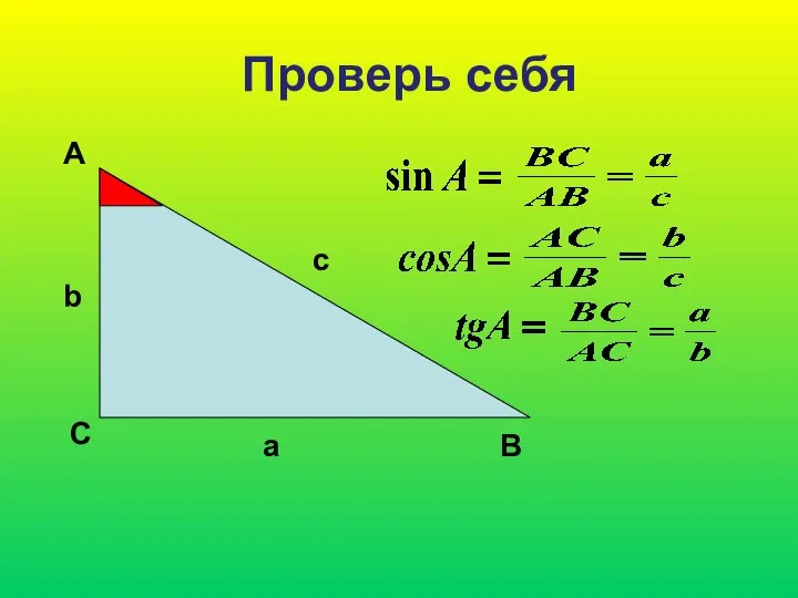 Проверь себя А С В b c a