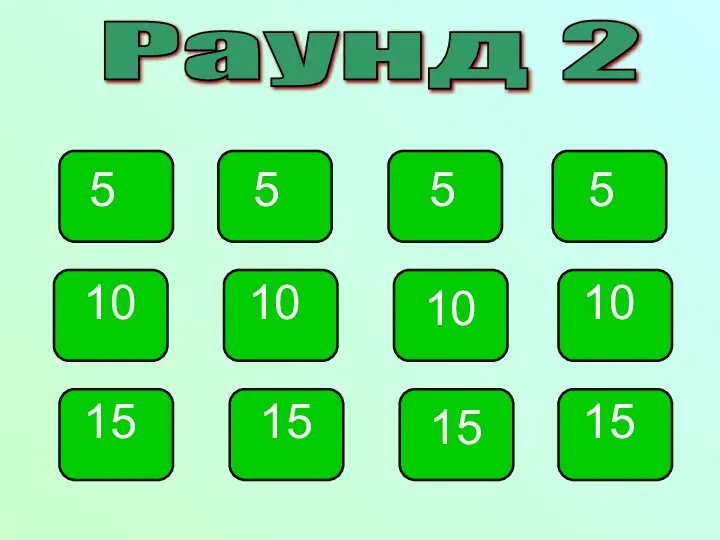 Раунд 2 5 5 5 5 10 10 10 10 15 15 15 15