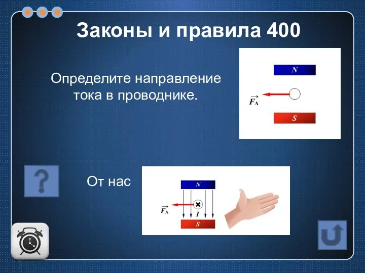 Определите направление тока в проводнике. Законы и правила 400