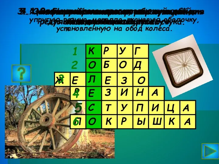 1. Геометрическая форма колеса 2. Наружная часть колеса в виде обтягивающего