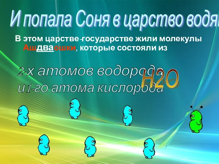 В этом царстве-государстве жили молекулы Ашдваошки, которые состояли из И попала