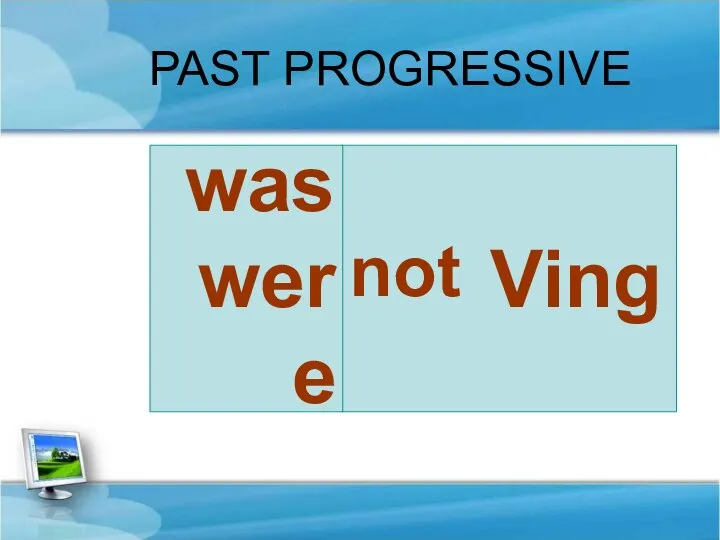 Ving was were PAST PROGRESSIVE not