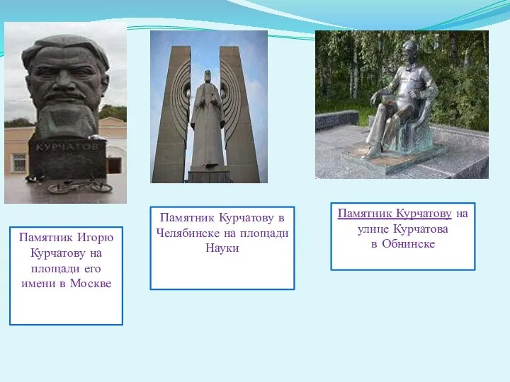 Памятник Игорю Курчатову на площади его имени в Москве Памятник Курчатову